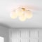 Jonathan Y Orly 18" 4-Light Bohemian Farmhouse Iron/Frosted Glass LED Semi Flush Mount, Brass Gold/White JYL7571A - alternate 4