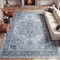 Jonathan Y Sersi Ornate Large Medallion Border Non-Slip Machine-Washable Blue Gray/Cream 3 ft. x 5 ft. Area Rug WSH505F-3 - alternate 2
