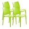 Homeroots Set of Four Green Heavy Duty Plastic Outdoor Stacking Dining Chairs, 4PK 565213 - alternate 1