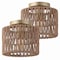 Jonathan Y Omar 8 in. 1-Light Modern Bohemian Metal and Cross Woven Paper Rope Drum LED Flush Mount, Natura, 2PK JYL1220A-SET2 - alternate 4