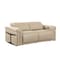 Homeroots 73in Cream and Black Italian Leather Power Reclining Loveseat 720482 - alternate 2
