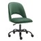 Homeroots Green and Black Steel and Velvet Adjustable Swivel Rolling Conference Office Chair 524008 - alternate 2