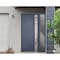 Vdomdoors Steel Door Deux 0729 Gray Graphite Sidelight Exterior Window Stainless Inserts Single Modern Painte DEUX0729EXD-GRE-W36+16 x H80-Left-hand Inswing - alternate 1