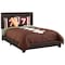 Homeroots Brown Solid and Manufactured Wood Full Upholstered Faux Leather Bed Frame 333278 - alternate 3