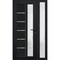 Vdomdoors Front Exterior Prehung FiberGlass Door Frosted Glass / Manux 8088 Matte Black / Sidelight Exterior MANUX8088EXD-BLK-W36+14 x H80-LH - alternate 1