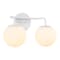 Jonathan Y Louis Parisian Globe 15" 2-Light Metal/Frosted Glass Modern Contemporary LED Vanity Light, White JYL3535D - alternate 1