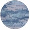 Homeroots 8' Navy Blue And Ivory Round Abstract Washable Indoor Outdoor Area Rug 630929 - alternate 2