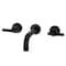 Kingston Brass Double-Handle Wall Mount Bathroom Faucet with Knurled Handle, Matte Black KS8120KNL - alternate 1