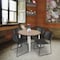 Regency Round Kahlo Breakroom Table W/ 4 Zeng Stack Chairs, 36 in W, 36 in L, Noble Oak TPL36RNDNOCM44BK - alternate 3