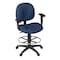 Regency Comfort Series Swivel Fabric Computer Task Chair with Adjustable Arms & Drafting Kit - Black 105-AA-DK-NV - alternate 1