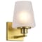 Nuvo Lune, 1 Light Vanity, Vintage Brass Finish, Etched White Glass 60/8231 - alternate 2