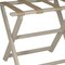 Homeroots Earth Friendly Taupe Folding Luggage Rack With Dark Tan Straps 383087 - alternate 2