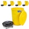 Magnum Tool Yellow 32 Gallon Trash Can Set (Trash Can, Quiet Dolly, and Reinforced Lid) (5 Set) CMTC-CLD0-32Y05 - alternate 1