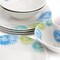 Gibson Home Blue Meadow 12 Piece Fine Ceramic Dinnerware Set in White with Colored Accents 142757.12 - alternate 2