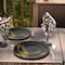 Smarty Had A Party 7.5" Black with Gold Brushstroke Round Disposable Plastic Appetizer/Salad Plates (120 Plates), 120PK 917BG-CASE - alternate 1