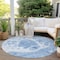 Homeroots 8' Sky Blue And Denim Blue Round Nautical Washable Indoor Outdoor Area Rug 581499 - alternate 2