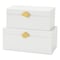 Vintiquewise Set of 2 Decorative Wooden Storage Boxes with Gold Accent for Keys, Jewelry, Makeup, & Extras, White QI004862.WT - alternate 1