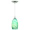Vaxcel Milano Satin Nickel Mini Pendant Ceiling Light Blue Glass P0172 - alternate 1