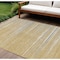 Homeroots 8' X 10' Gold Gray And Ivory Striped Washable Indoor Outdoor Area Rug 597244 - alternate 1
