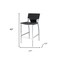 Homeroots Set of Two 29" Black and Silver Metal and Faux Leather Low Back Bar Height Bar Chairs, 2PK 555055 - alternate 2