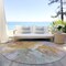 Homeroots 8' Rust And Lavender Round Abstract Washable Indoor Outdoor Area Rug 615622 - alternate 2