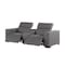 Homeroots 93in Dark Gray and Brown Leather Power Reclining Loveseat With Storage 720541 - alternate 3