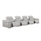Homeroots 175" Light Gray Top Grain Leather Reclining USB Sofa And Storage 643719 - alternate 2