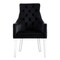 Homeroots Set of Two Tufted Black and Clear Upholstered Velvet Dining Arm Chairs 543545 - alternate 2