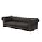Homeroots 87" Brown Faux Leather Chesterfield Sofa With Gold Legs 543939 - alternate 3