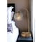 Homeroots 19" Antiqued Brass Metal Desk Lamp With Light Gray Swirl Globe Shade 524630 - alternate 3