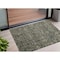Homeroots 3' X 5' Moss Green And Gray Floral Washable Indoor Outdoor Area Rug 564377 - alternate 1