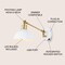 Jonathan Y Lisa 18" Swing Arm 1-Light Modern Midcentury Iron USB Charging Port LED Sconce, White/Brass Gold JYL1301A - alternate 4