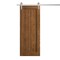 Sartodoors Modern Barn Door 42 x 80 inches, Ego 5006 Cognac Oak Veneer, 8FT Silver Rail Track Heavy Hardware EGO5006BD-S-DKO-42 - alternate 1