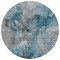 Homeroots 8' Teal Blue And Navy Blue Round Abstract Washable Indoor Outdoor Area Rug 581775 - alternate 2