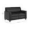 Flash Furniture Black LeatherSoft Reception Loveseat w/Right Side Charging Bank, Includes 2 Outlets, 2USB, 1 USB-C BT-827U-2-BK-GG - alternate 2
