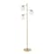 Jonathan Y Ellie 66" 3-Light Mid-Century Modern Metal LED Floor Lamp w/Triple Frosted Globe Shades, Brass Gold/W JYL3087A - alternate 3