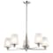Nuvo Lune, 5 Light Chandelier, Brushed Nickel Finish, Etched White Glass 60/8225 - alternate 2