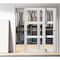 Sartodoors Sliding Closet 3 Lites Bypass Doors Clear Glass, Lucia 2555 White Silk, Sturdy Rails Moldings Trim LUCIA2555DBD-WS-84 - alternate 3