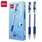 Deli Gel Pen 0.5mm, Blue Ink, Capped, Soft Grip, 12PK E6600S - alternate 1