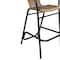 Flash Furniture Lila  Commercial Grade Indoor-Outdoor PE Rattan Restaurant Barstool with Black Aluminum Frame and Footrest in Medium Brown, PK2 2-SDA-AD632032R-DK-BN-GG - alternate 3