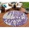 Homeroots 8' Purple And Ivory Round Abstract Washable Indoor Outdoor Area Rug 613370 - alternate 1