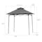 Sunjoy 8ft x 5ft Double Roof Grey Pop up Grill Gazebo with Portable Bag and Remote Control Light A103006111 - alternate 2