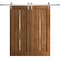 Sartodoors Modern Double Barn Door 64 x 96 inches, Ego 5014 Cognac Oak Veneer, 13FT Silver Rail Track Set, S EGO5014DB-S-DKO-6496 - alternate 1