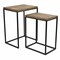 Homeroots Set of Two 24" Black And Brown Solid Wood Nested Tables, 2PK 489332 - alternate 1