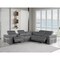 Homeroots Gray Italian Leather Modular L Shaped Six Piece Corner Sectional With Console 534865 - alternate 2
