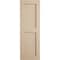 Ekena Millwork Rustic Two Equal Panel Flat Panel Rough Sawn Faux Wood Shutters (Per Pair), Primed Tan, 18"W x 48"H SHUFP18X48RSPR - alternate 3
