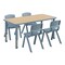 Flash Furniture 7 PC Plastic Activity Table and 6 Chairs Set, 10.5 inSeat Height-Dusty Blue YU-YCY-060-0034-RECT-TBL-DSTYBL-GG - alternate 2