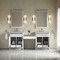 James Martin Vanities Bellshire 84" Dual Vanity Set w/24" Make-Up Counter, Bright White w/3 cm Victorian Silver Silestone 660-VMC84-BW-3VSL - alternate 2