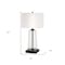 Homeroots 27" Black and Clear Metal and Glass Table Lamp With White Drum Shade 524277 - alternate 3