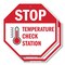 Signmission Stop Temperature Check Station, 18 inch X 18 inch, Plastic Sign, 2PK OC-P-2PACK-18-199 - alternate 1